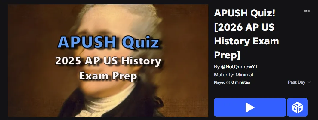APUSH Quiz Roblox game